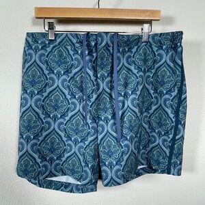 Fair Harbor Mens‎ 36 Blue Paisley Board Shorts Swim Trunks 6" Inseam Recycled